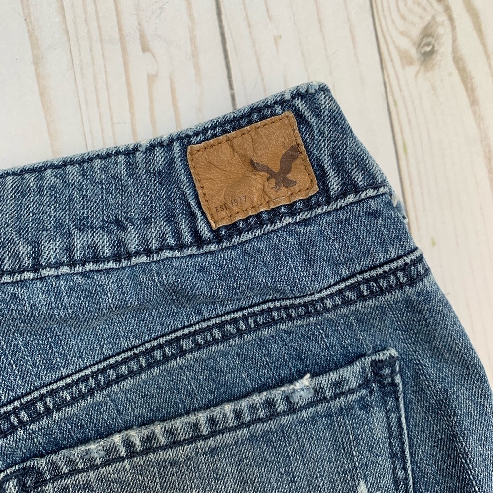 AEO Stars Stripes Flag Cut Off Denim Jean Shorts - Picture 6 of 8